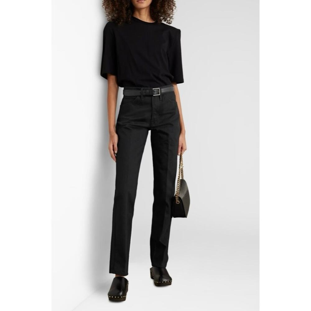 NEW FRAME Le Italien high-rise straight-leg jeans noir